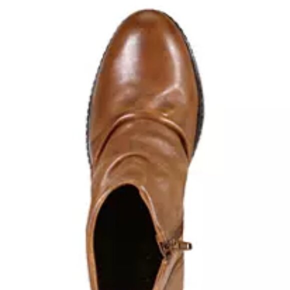 NEW DIBA TRUE Leather Nift Tee Wedge Booties whiskey for women 462tn - Picture 5 of 5